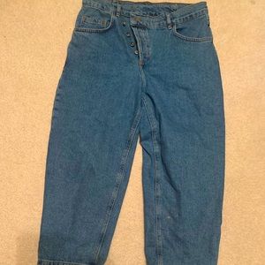 ASOS asymmetrical button mom jeans